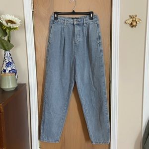 Missguided paper bag light wash jeans